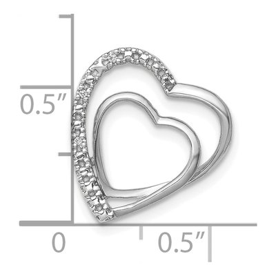 14K White Gold Diamond Double Heart Charm – view 3