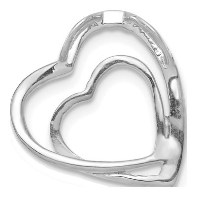 14K White Gold Diamond Double Heart Charm – view 4