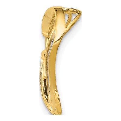 14K Yellow Gold Diamond Double Heart Slide Pendant – view 3