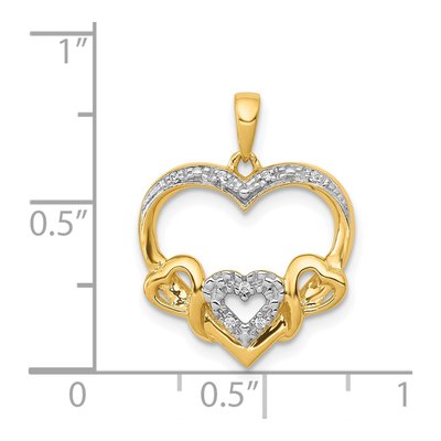 14K Yellow Gold Diamond Heart Pendant – view 5