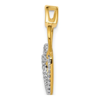 10K Two-Tone Gold 1/10 ct tw Diamond Double Heart Slide Pendant – view 2