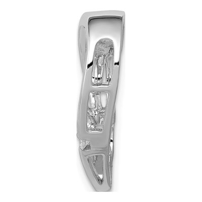 14K White Gold 1/20 ct tw Diamond Double Hearts Slide Pendant – view 3