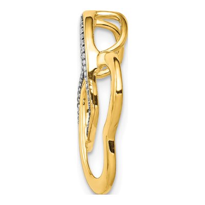 14K Yellow Gold Diamond Heart Slide Pendant – view 3