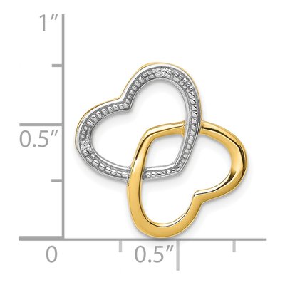 14K Yellow Gold Diamond Heart Slide Pendant – view 4