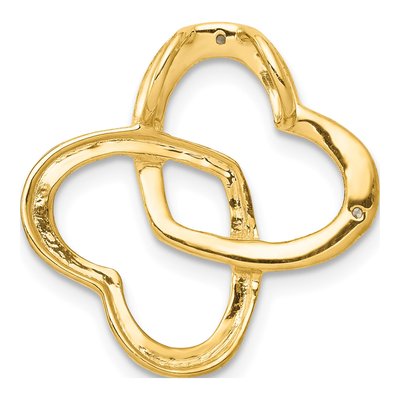 14K Yellow Gold Diamond Heart Slide Pendant – view 5