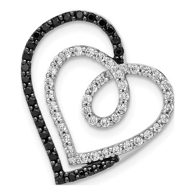 14K White Gold 0.4 ct tw Diamond Heart Slide Pendant