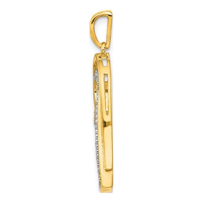 14K Yellow Gold 1/6 ct tw Diamond Double Heart Pendant – view 3