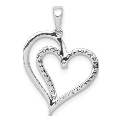 10K White Gold Diamond Heart Pendant – view 3