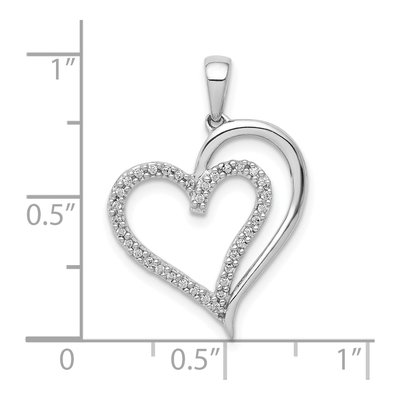 10K White Gold Diamond Heart Pendant – view 4