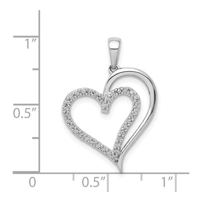 14K White Gold 1/10 ct tw Diamond Heart Pendant – view 4