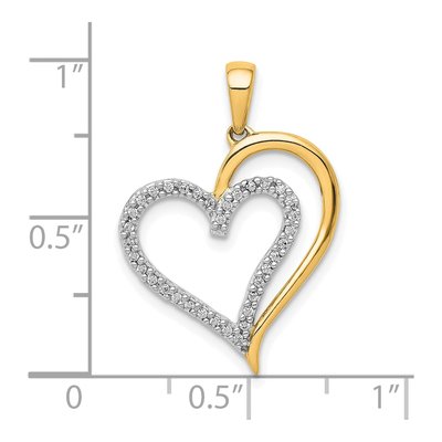 14K Yellow Gold 1/10 ct tw Diamond Heart Pendant – view 2