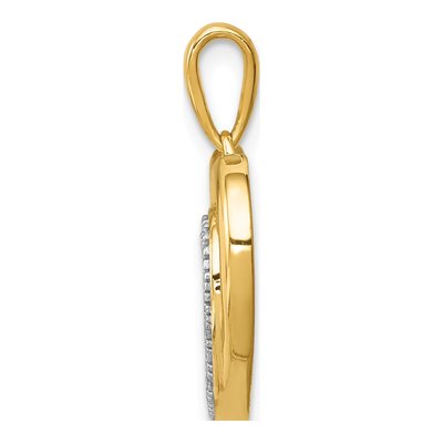 14K Yellow Gold Diamond Double Heart Pendant – view 3