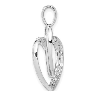 14K White Gold 1/10 ct tw Diamond Entwined Hearts Pendant – view 3