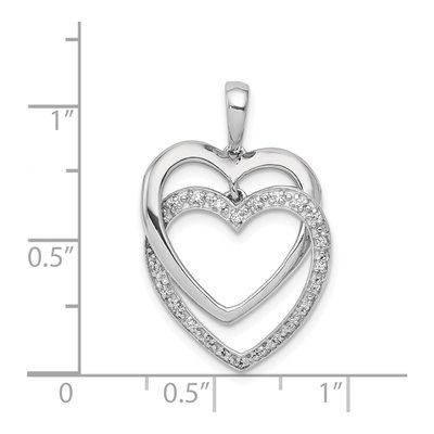 14K White Gold 1/10 ct tw Diamond Entwined Hearts Pendant – view 4
