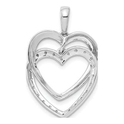 14K White Gold 1/10 ct tw Diamond Entwined Hearts Pendant – view 5