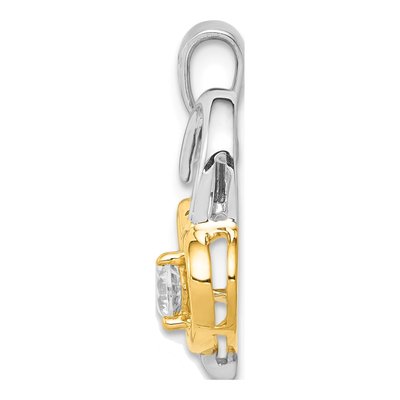 14K Two-Tone Gold 1/5 ct tw Diamond Double Heart Pendant – view 2