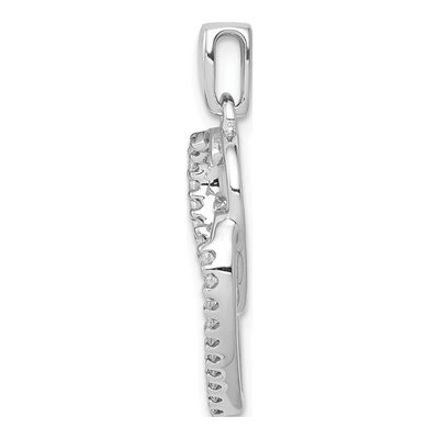 14K White Gold 1/10 ct tw Diamond Entwined Hearts Pendant – view 2
