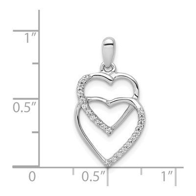 14K White Gold 1/10 ct tw Diamond Entwined Hearts Pendant – view 3