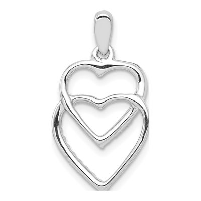 14K White Gold 1/10 ct tw Diamond Entwined Hearts Pendant – view 4