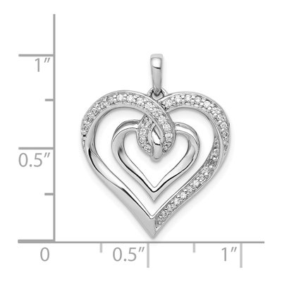 14K White Gold 1/6 ct tw Diamond Entwined Heart Pendant – view 4