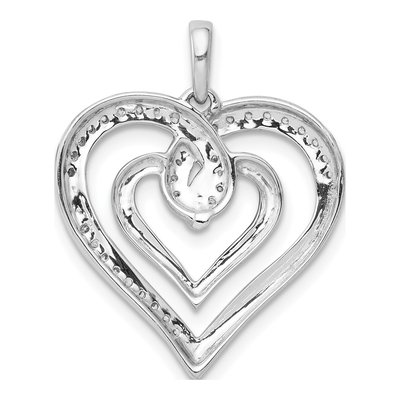 14K White Gold 1/6 ct tw Diamond Entwined Heart Pendant – view 5