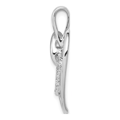 14K White Gold Diamond Double Heart Pendant – view 3