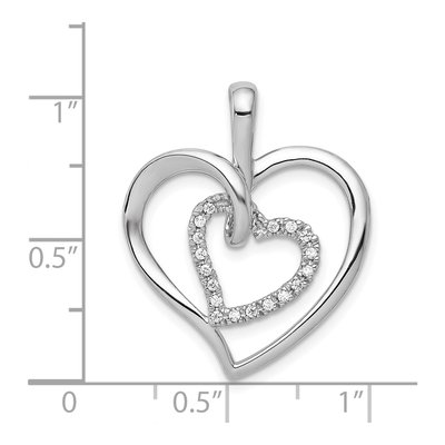 14K White Gold Diamond Double Heart Pendant – view 4