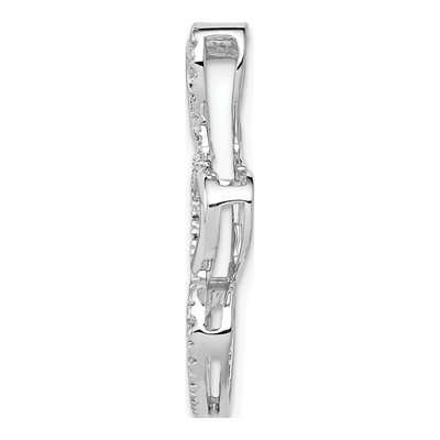 10K White Gold 1/10 ct tw Diamond Triple Heart Slide Pendant – view 2