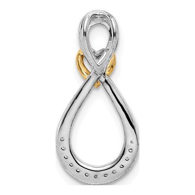 14K Two-Tone Gold 1/20 ct tw Diamond Infinity Heart Slide Pendant – view 4