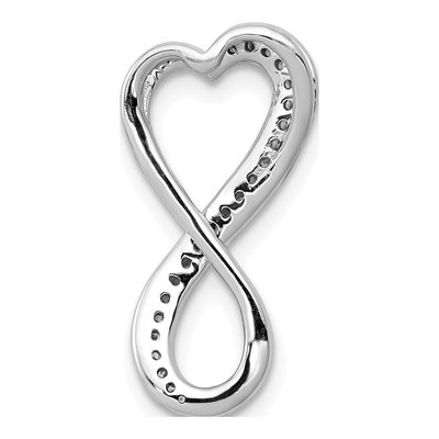 10K White Gold 1/10 ct tw Diamond Heart Infinity Slide Pendant – view 3