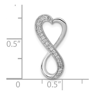 10K White Gold 1/10 ct tw Diamond Heart Infinity Slide Pendant – view 4