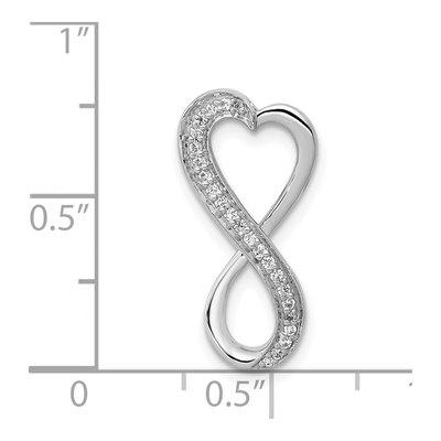14K White Gold 1/10 ct tw Diamond Heart Infinity Slide Pendant – view 5