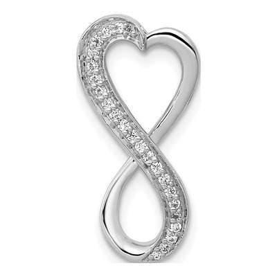 14K White Gold 1/10 ct tw Diamond Heart Infinity Slide Pendant