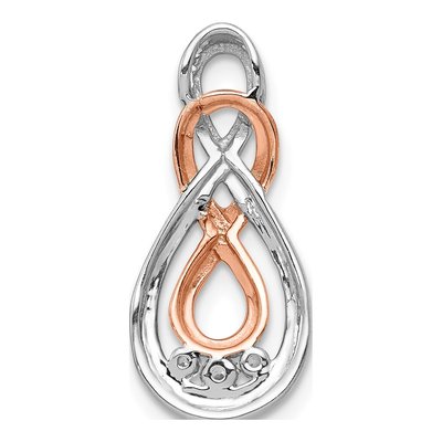 10K Two-Tone Gold 1/15 ct tw Diamond Double Infinity Slide Pendant – view 3