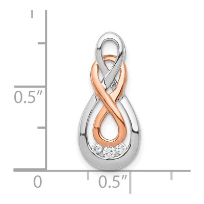 10K Two-Tone Gold 1/15 ct tw Diamond Double Infinity Slide Pendant – view 4