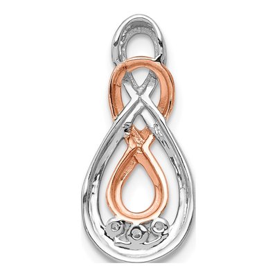 14K Two-Tone Gold 1/15 ct tw Diamond Double Infinity Slide Pendant – view 4