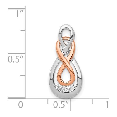 14K Two-Tone Gold 1/15 ct tw Diamond Double Infinity Slide Pendant – view 5