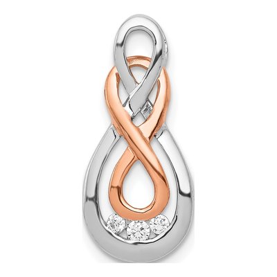 14K Two-Tone Gold 1/15 ct tw Diamond Double Infinity Slide Pendant