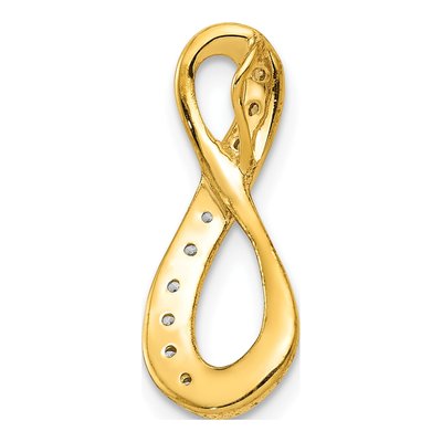 10K Yellow Gold 1/20 ct tw Diamond Infinity Slide Pendant – view 3