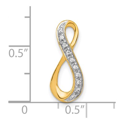 10K Yellow Gold 1/20 ct tw Diamond Infinity Slide Pendant – view 4