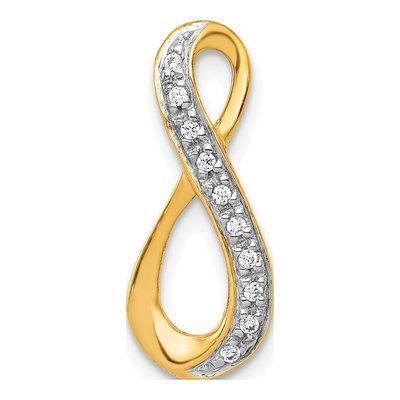 14K Yellow Gold 1/20 ct tw Diamond Infinity Slide Pendant