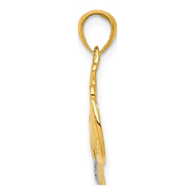 14K Yellow Gold Diamond Mommy Double Heart Pendant – view 3