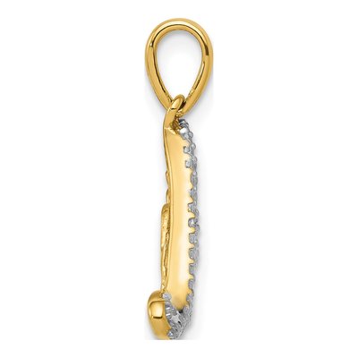 14K Yellow Gold Diamond LOVE Script Pendant – view 3