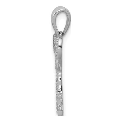 14K White Gold 1/20 ct tw Diamond Heart Key Pendant – view 3