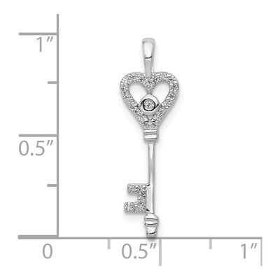 10K White Gold 1/10 ct tw Diamond Heart Key Pendant – view 4