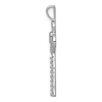 14K White Gold 1/15 ct tw Diamond Club Key Pendant – view 3