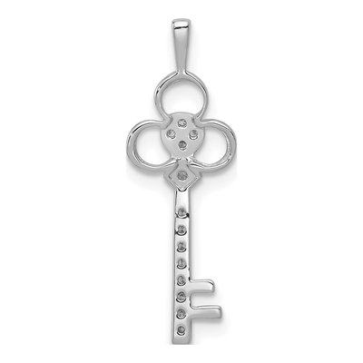 14K White Gold 1/15 ct tw Diamond Club Key Pendant – view 4