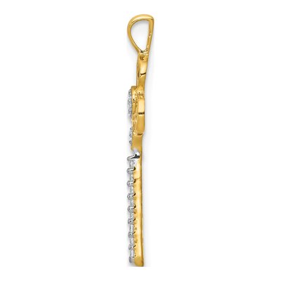 14K Yellow Gold 1/15 ct tw Diamond Key Pendant – view 3