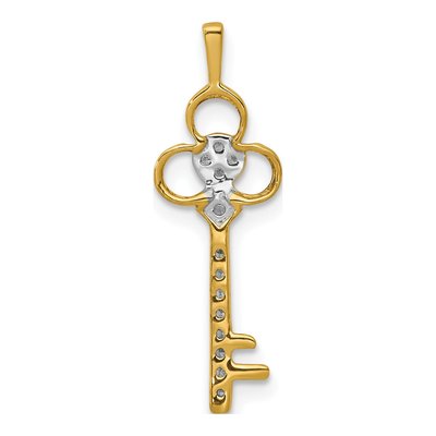 14K Yellow Gold 1/15 ct tw Diamond Key Pendant – view 4