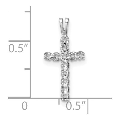 14K White Gold Latin Cross Pendant Mounting – view 5